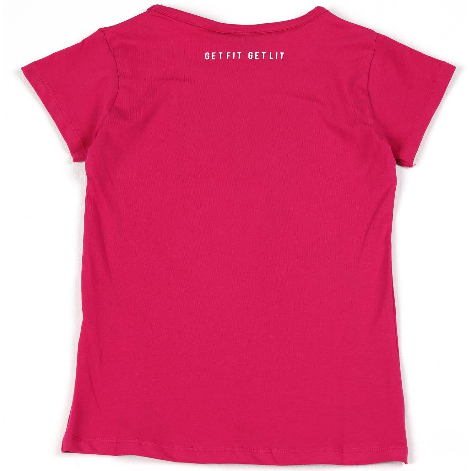 T-shirt a maniche corte da bambina in cotone Leone Multicolor
