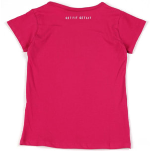 T-shirt a maniche corte da bambina in cotone Leone Multicolor