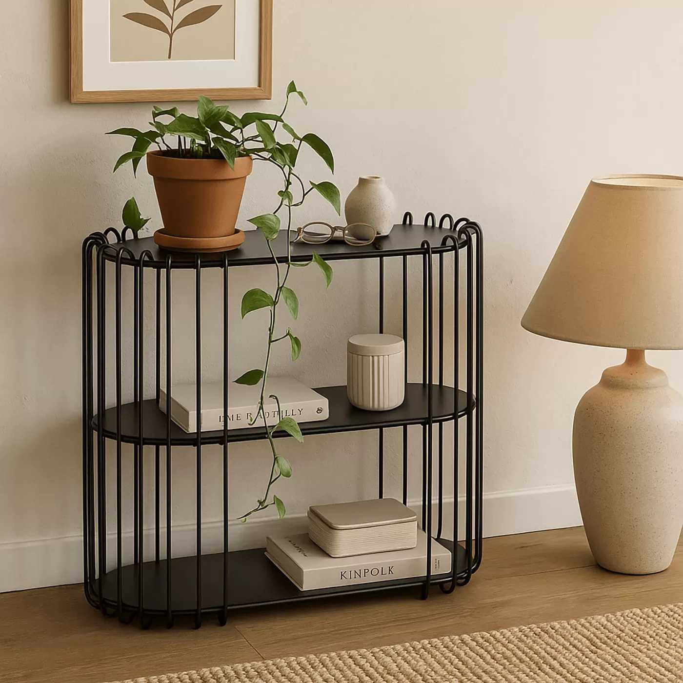 Console Wire 81x37cm noire Kare Design