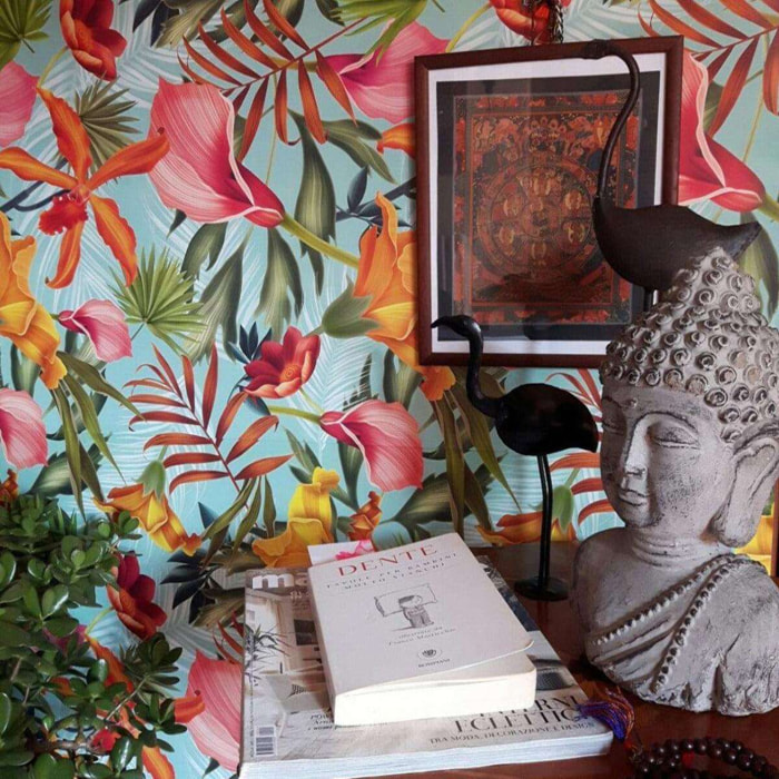 Carta da Parati Giungla Balinese Colorata