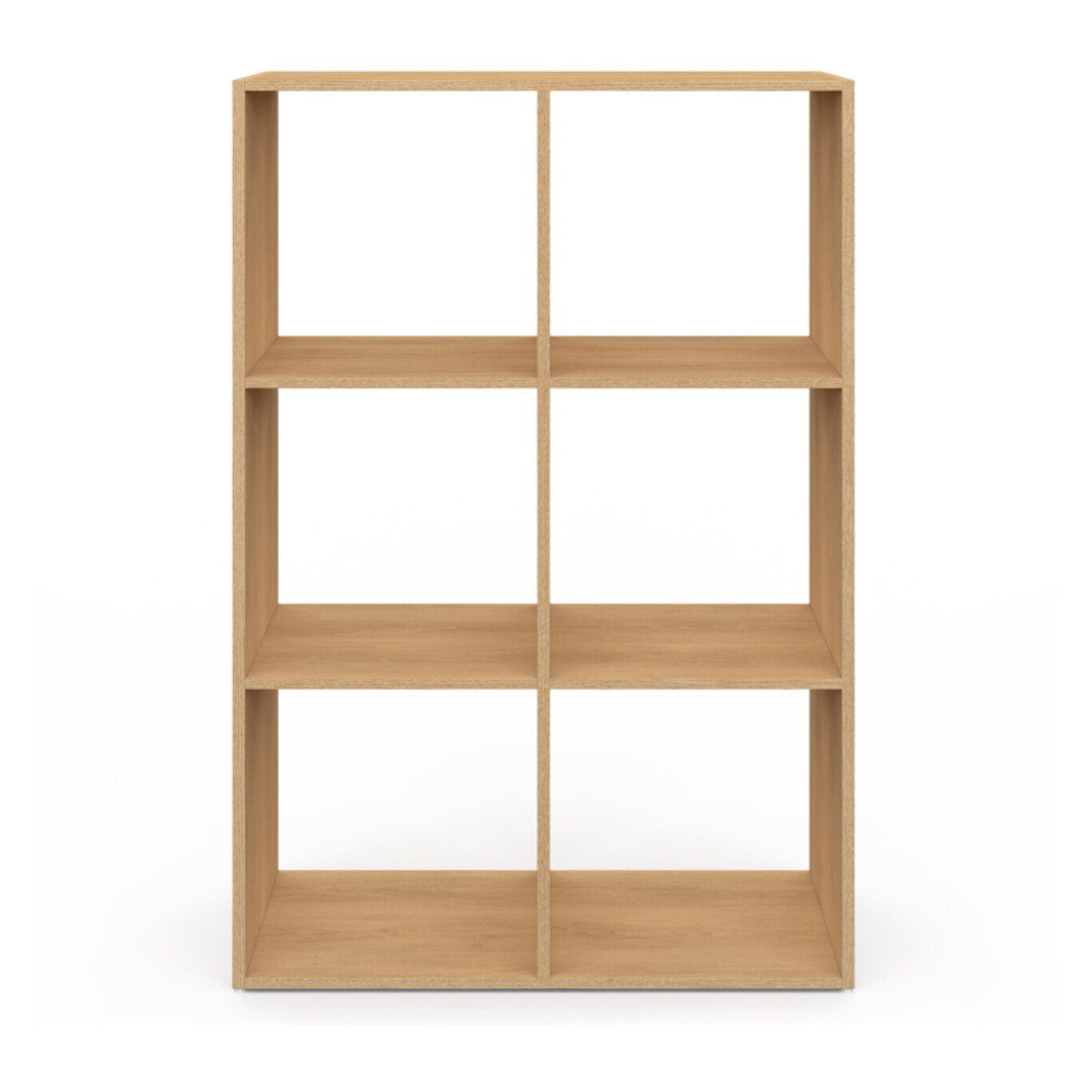 Meuble de rangement cube Faustine 6 case effet lattes