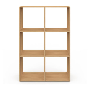 Meuble de rangement cube Faustine 6 case effet lattes