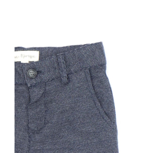 Pantalón largo estructura azul y gris