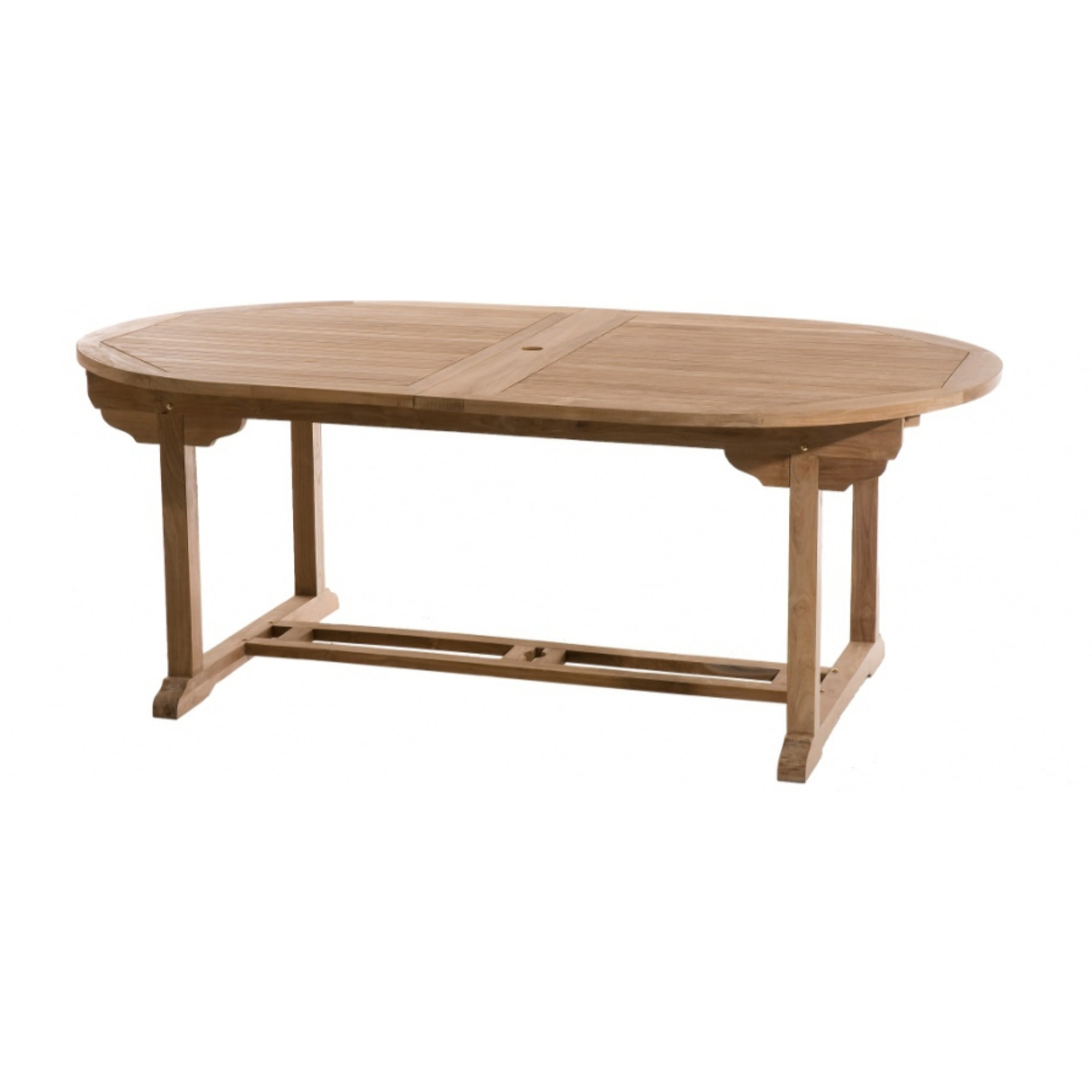 HARRIS - Table de jardin 10/12 personnes - ovale double extension 200/300*120 cm en bois Teck