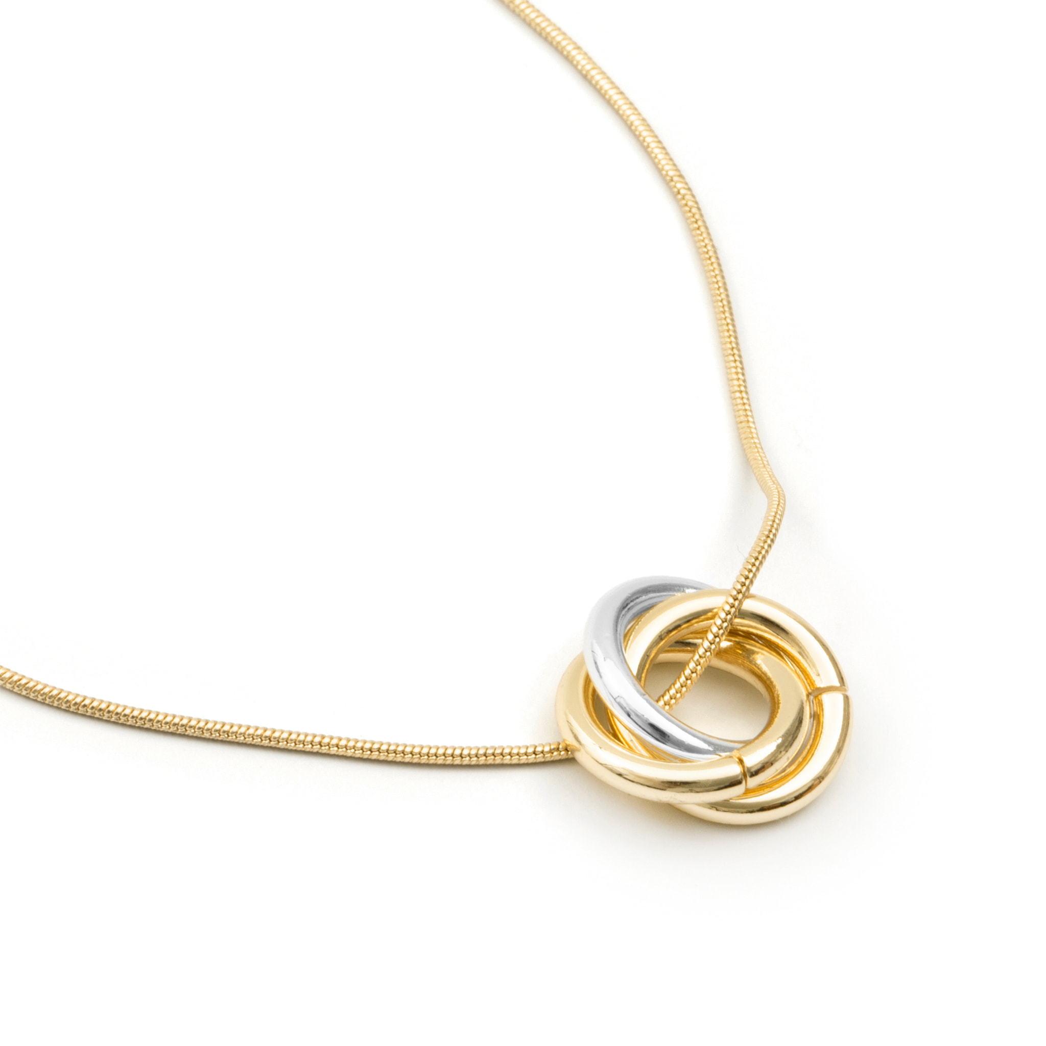 Collar Uhuil acabado plata y oro amarillo 18k