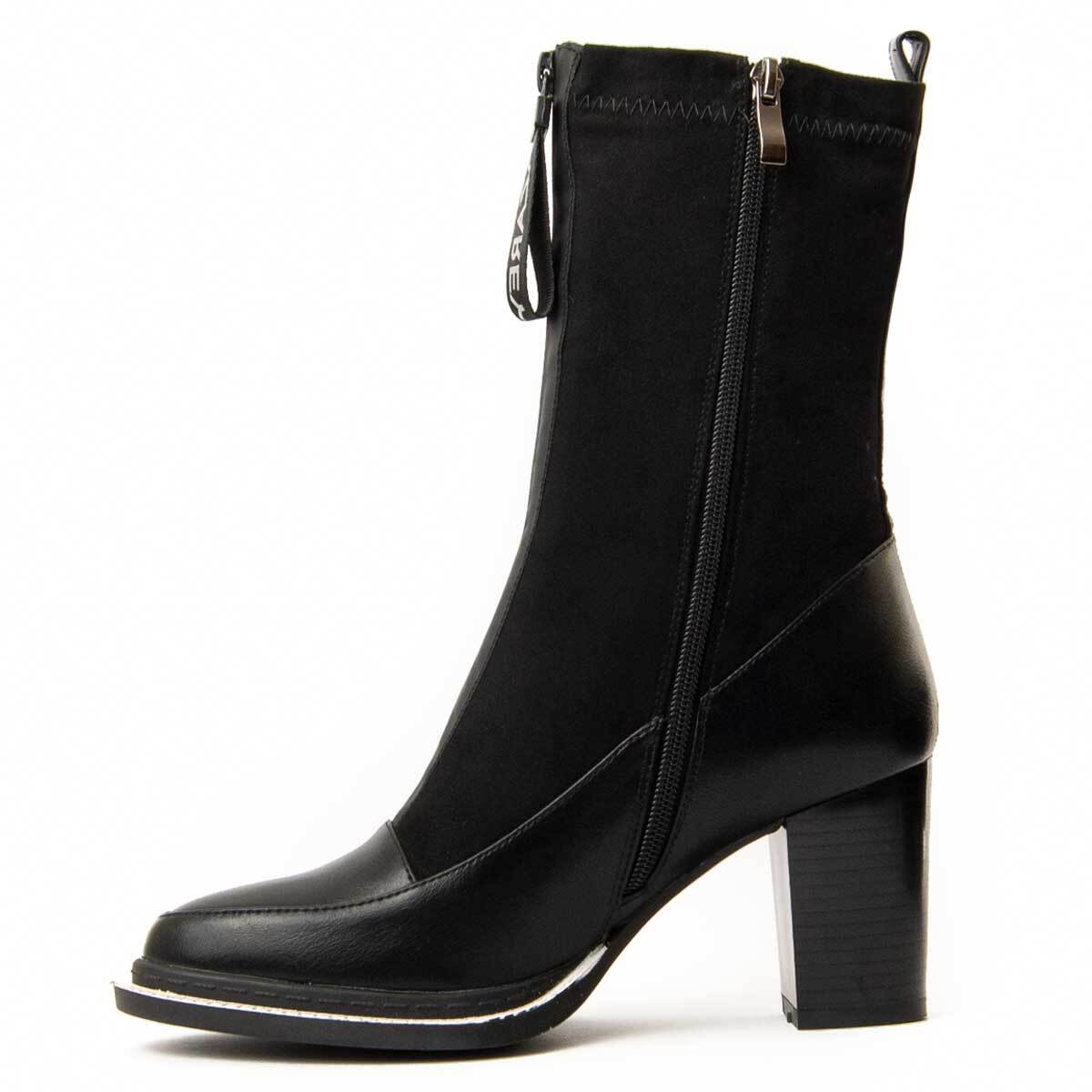 Botín De Tacón - Negro - Altura: 8 cm