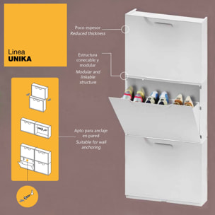 Pack de 2 zapateros en polipropileno color blanco