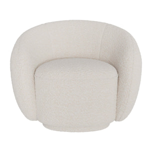 Fauteuil Naya en tissu bouclé blanc