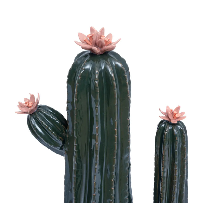 Cactus déco Exotic panama H.40cm céramique vert prairie
