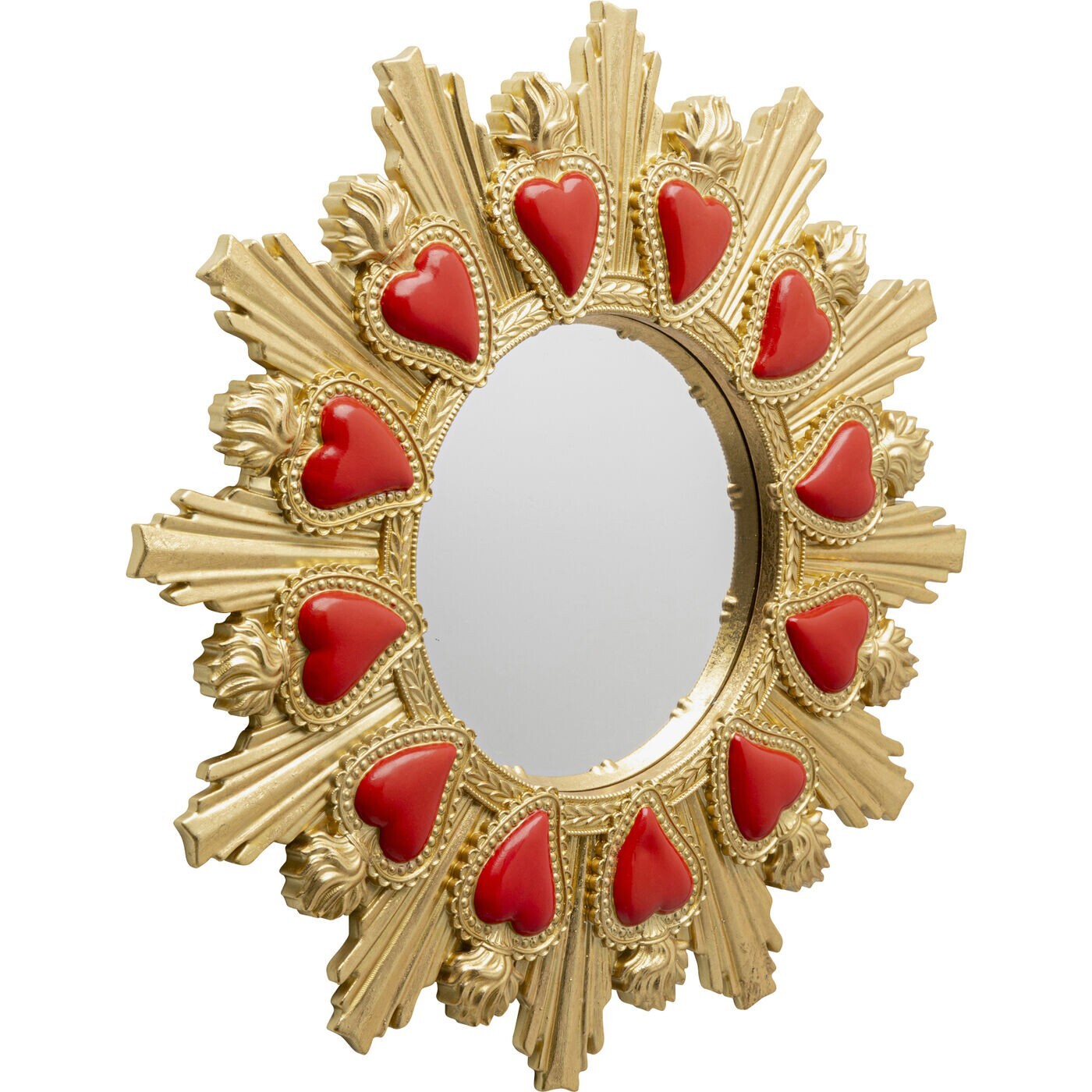 Miroir coeur enflammé 38cm Kare Design