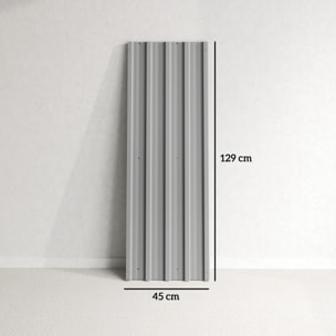 Lot de 12 panneaux - dim. 129L x 45l cm - tôle acier ondulé gris clair