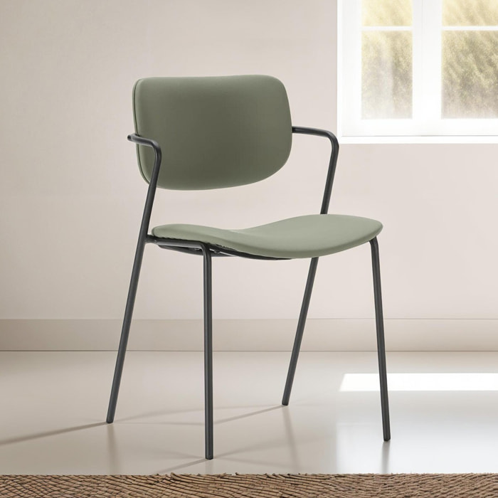 Lot de 2 chaises en simili cuir - SKANDI