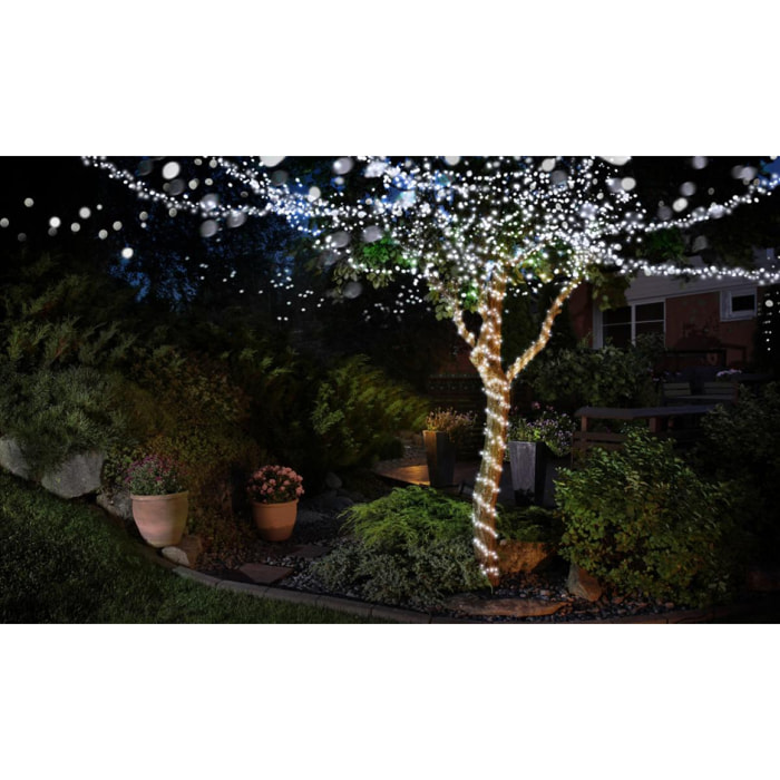 Guirlande solaire jardin LED - blanc