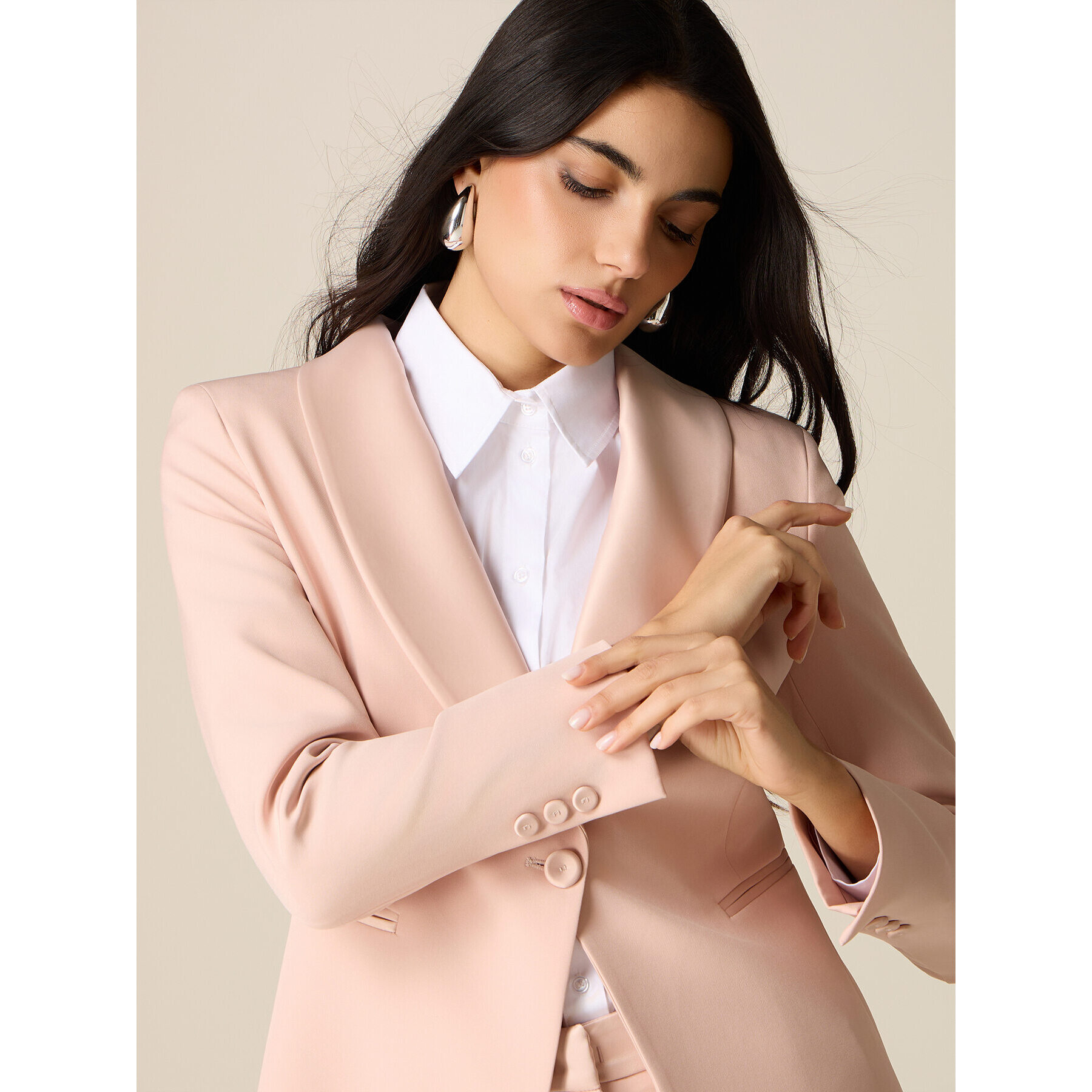 Oltre - Blazer con solapas de raso - Rosa