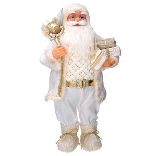 Babbo natale in tessuto bianco e oro cmh60