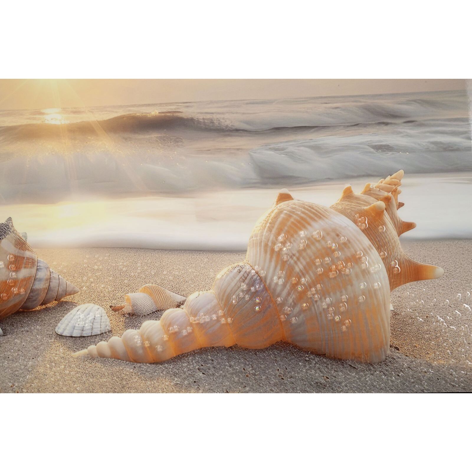 STAMPA DIPINTA SU TELA LACCATA BEACH C/CORNICE -B- CM 152X4X52