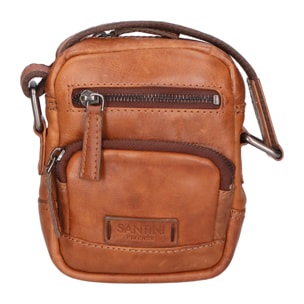Borsa a tracolla unisex vera pelle - Modello False - Made in Italy - 17.0 x 17.0 x 3.0 cm