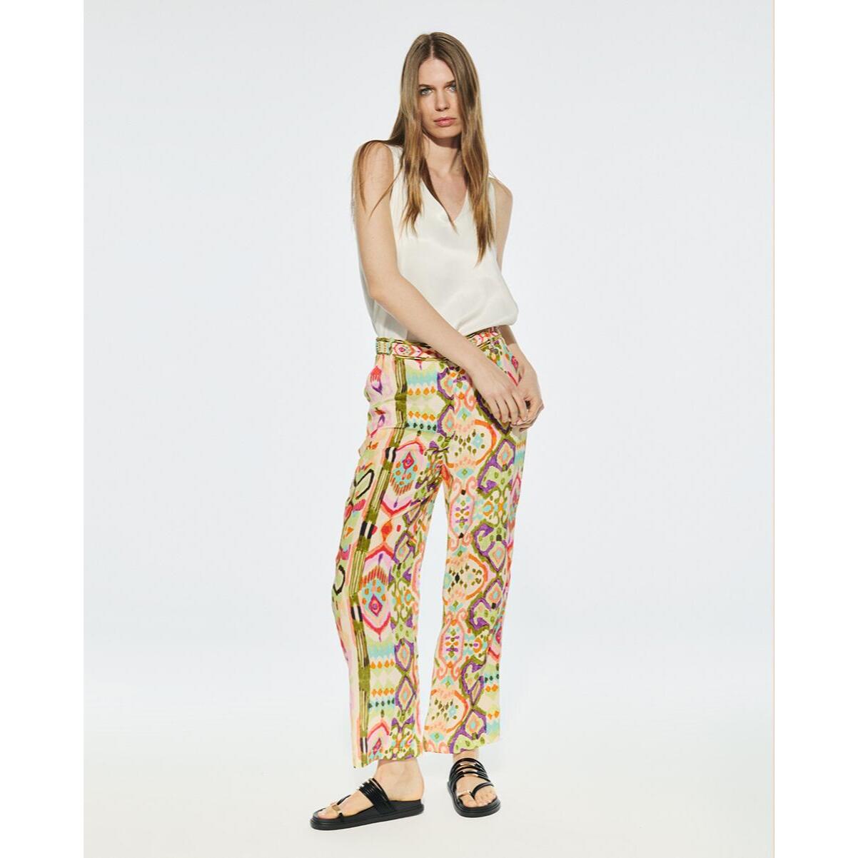 Pantaloni seta stampa culotte