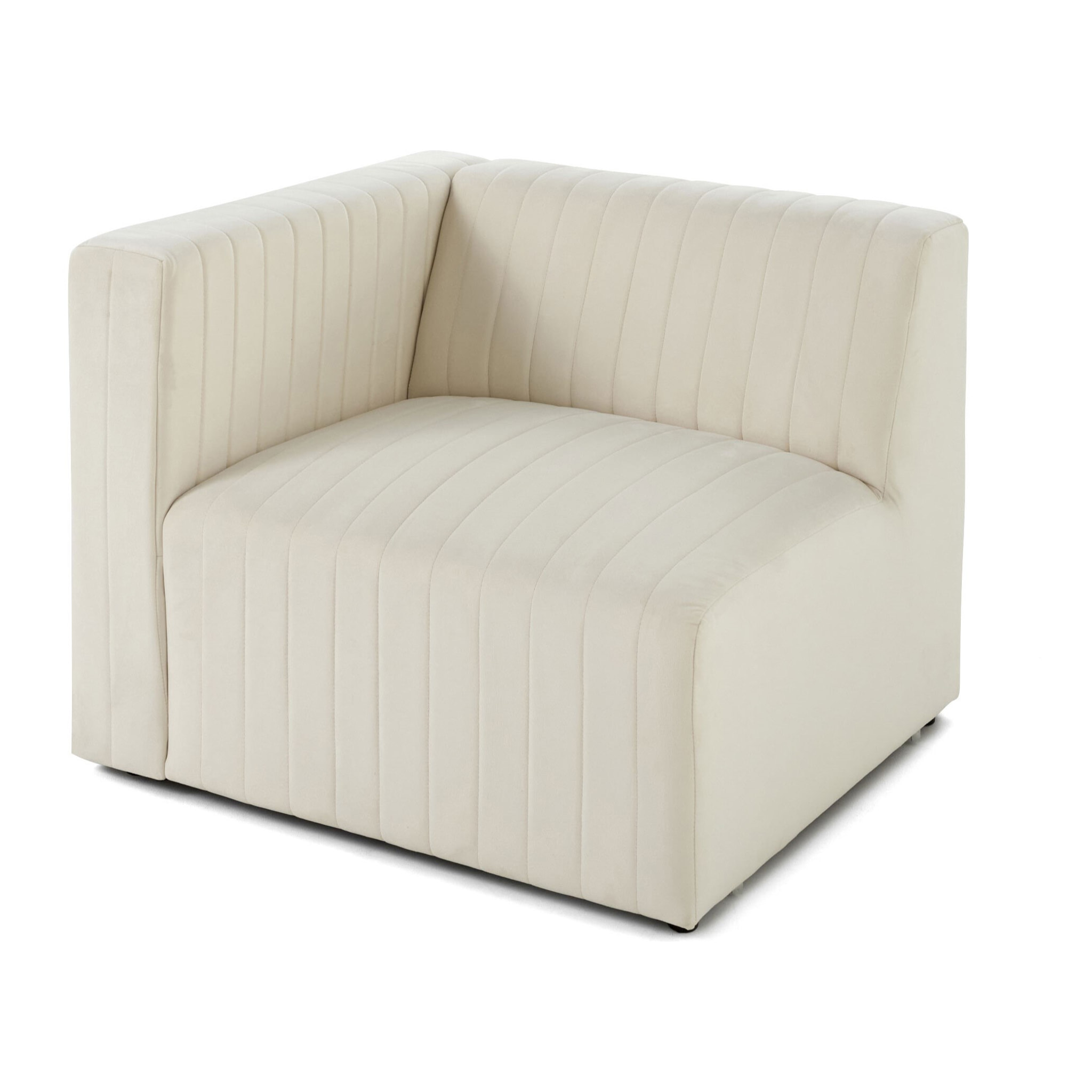 Nova - module d'assise gauche - en velours - Beige