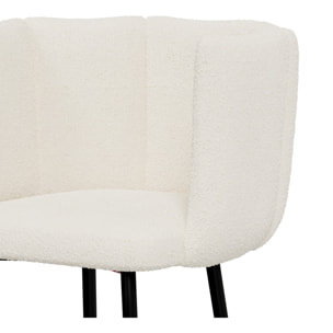 Lot de 2 chaises de bar en tissu bouclé beige 75 cm - Rosy