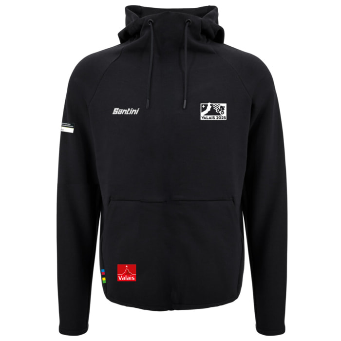 2025 Uci Mtb World Championships - Sudadera Con Capucha Valais - Negro - Unisex