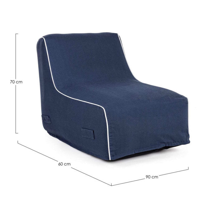 Chaise longue gonfiabile ALAIOR in tessuto blu
