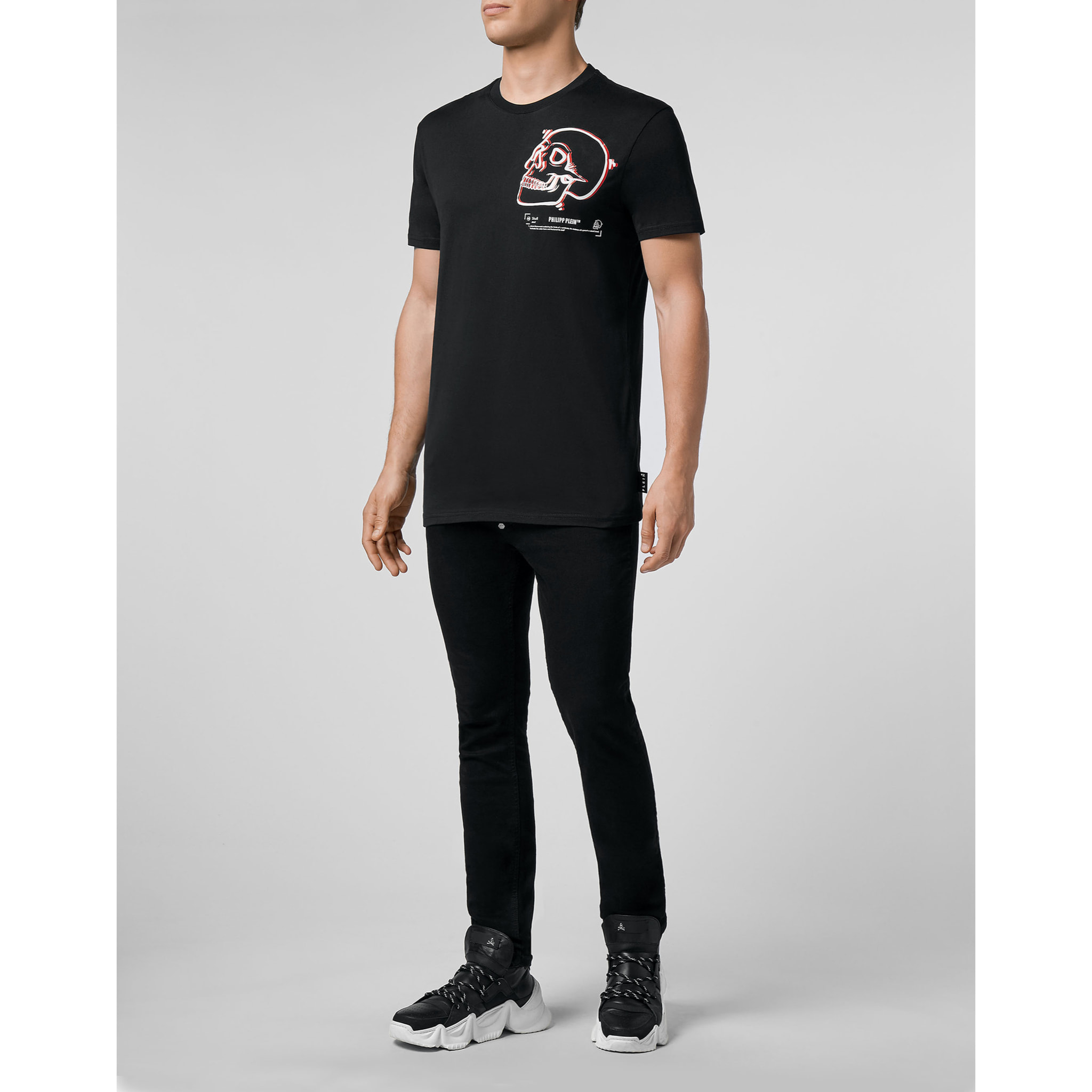 PHILIPP PLEIN Camiseta de cuello redondo y manga corta SKULL