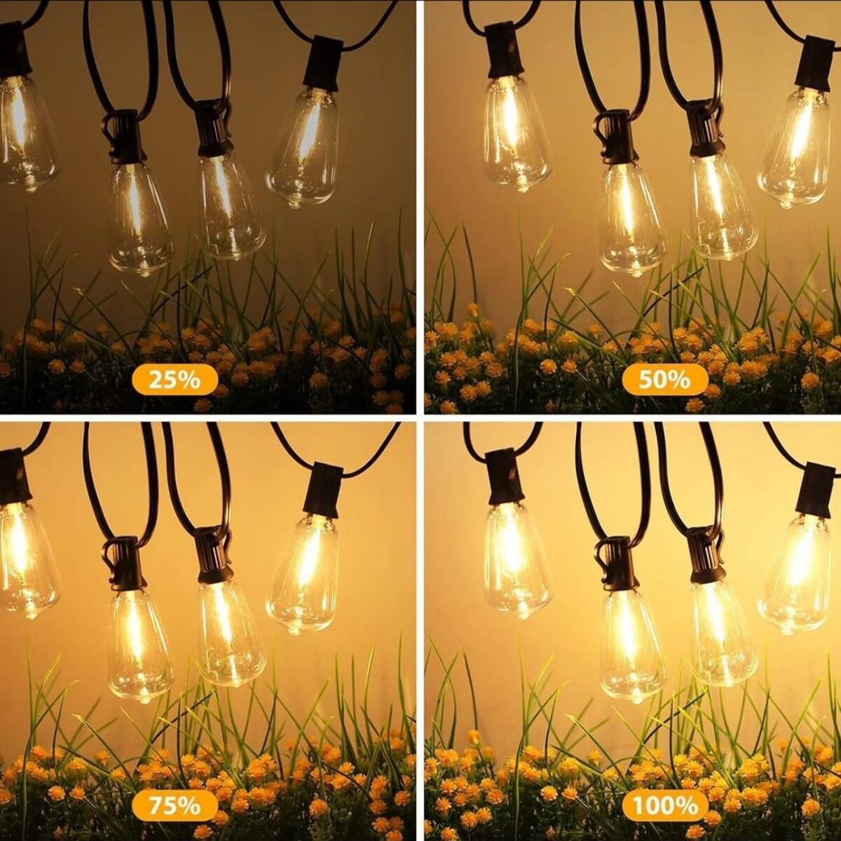 catena di luci per esterno con 27 bulbi a basso consumo