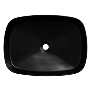 Vasque à poser rectangulaire 50 x 37,5 x 13,5 cm sans trop-plein noir mat PixL (CEPX4937BKM)