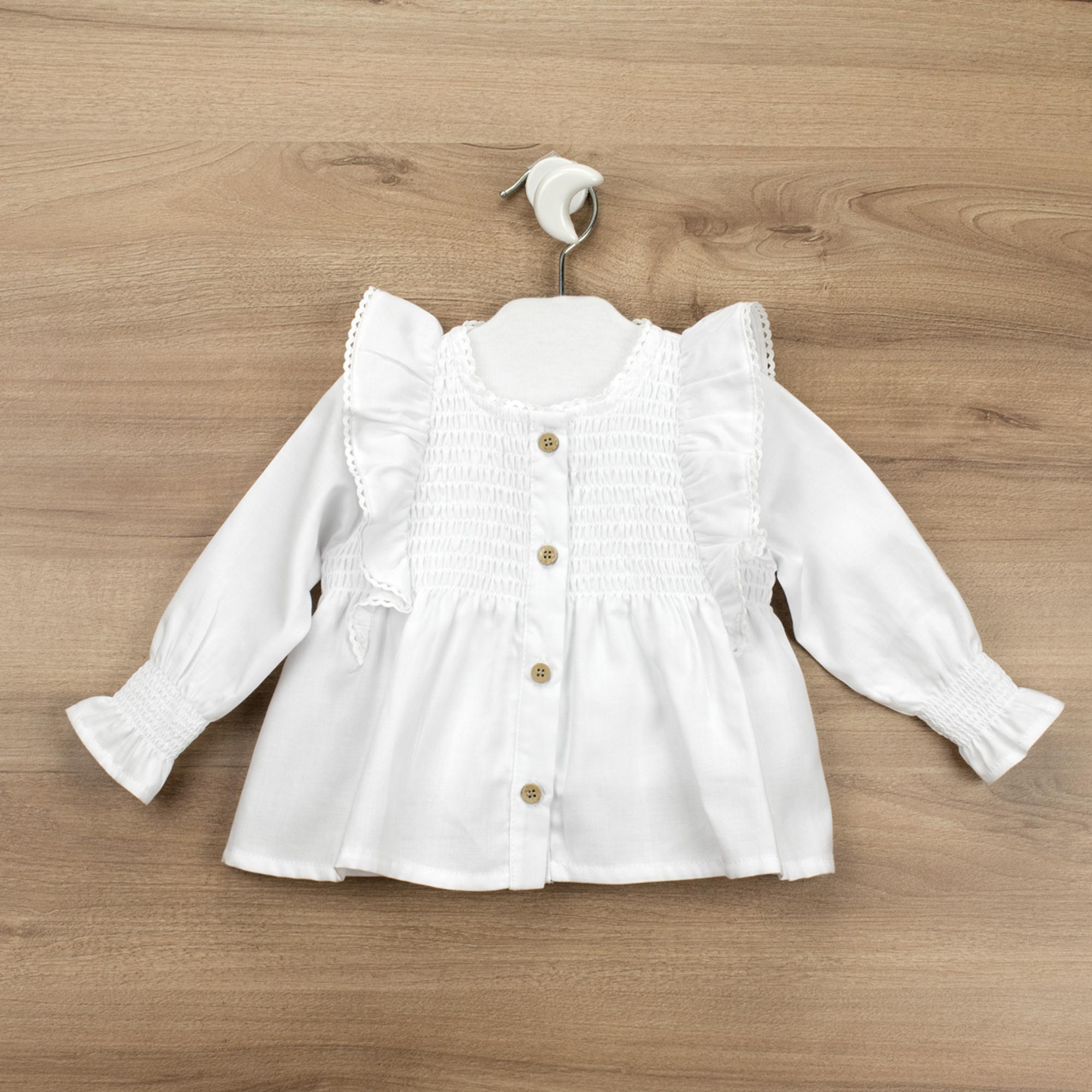 Blusa Engomado y Volantes Fusion Blanco