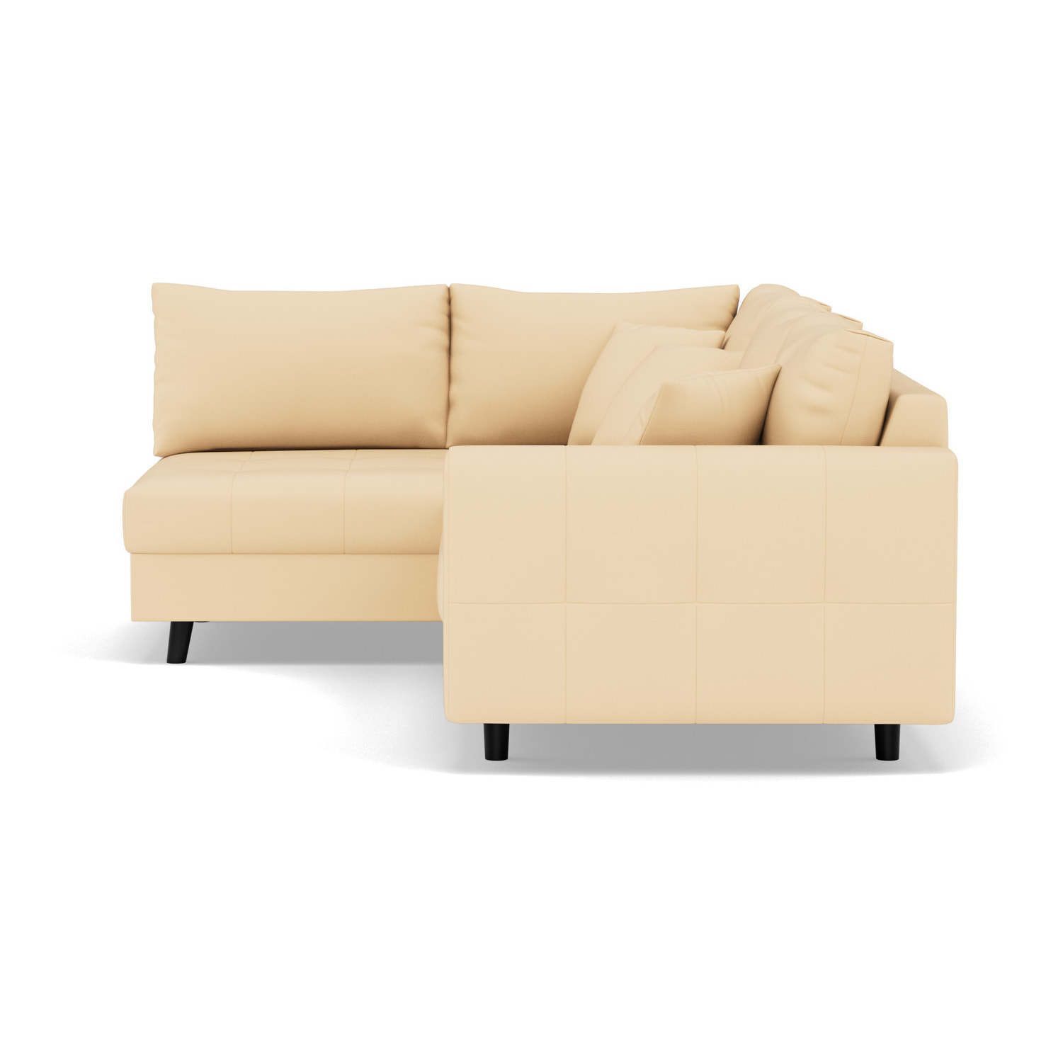 Rune - canapé d'angle gauche 4 places en simili - Beige