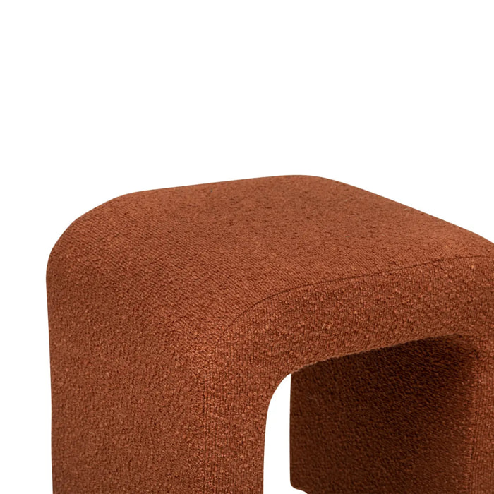Pouf "Sevi" en bouclette 41x35cm ambre