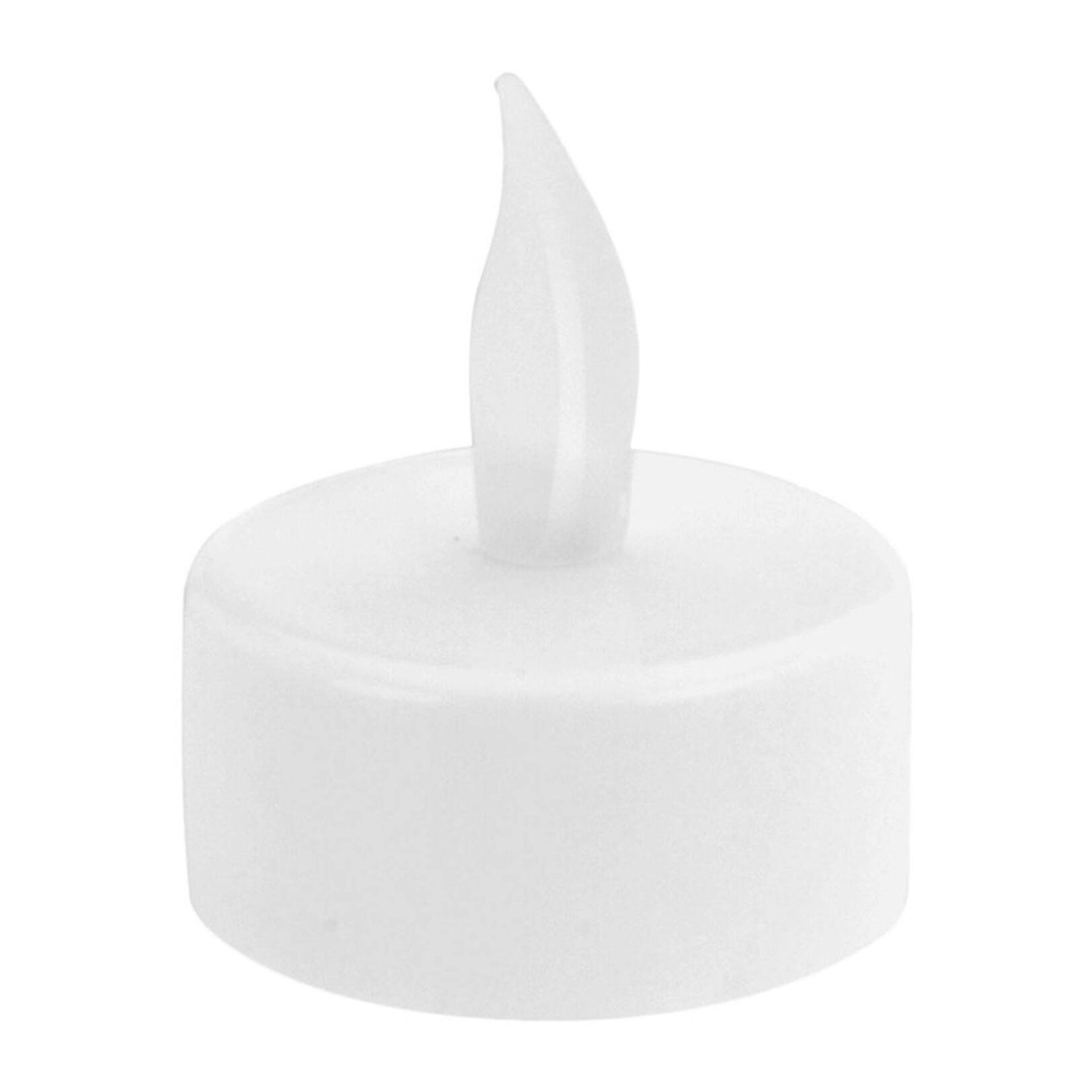 Juego de 24 velas led de té en blanco cálido parpadeante ø3,8x1,8cm con batería incluida