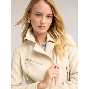 Motivi - Giacca chiodo con zip asimmetrica - Bianco