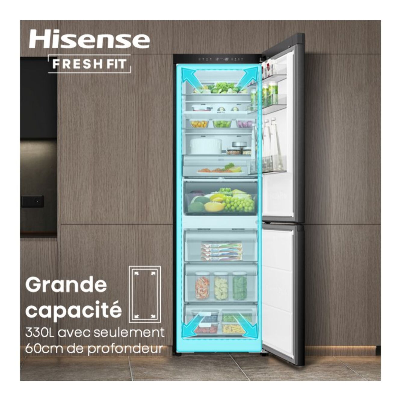 Réfrigérateur combiné HISENSE RB5K330GSFC freshfit
