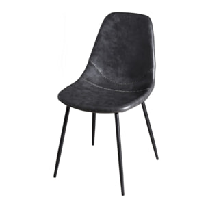 TOM - Lot de 2 chaises JOHN noires