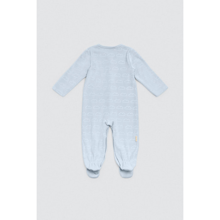Tutina per neonato a maniche lunghe blu Baby Cosmos