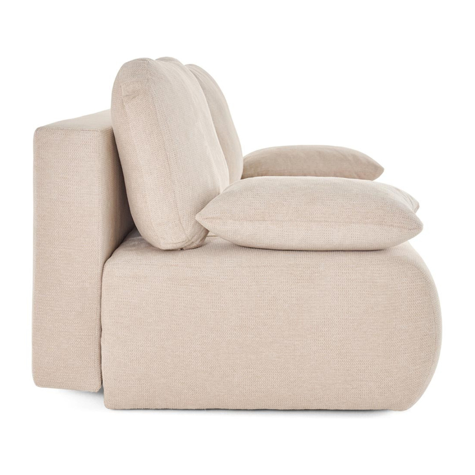 Harper - canapé 3 places convertible avec coffre en tissu texturé - Beige