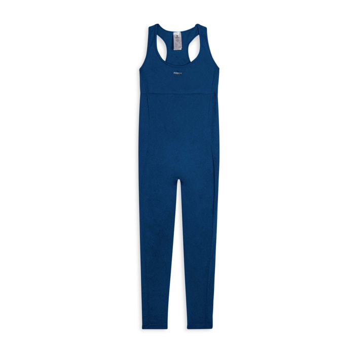 Tuta jumpsuit seamless con schiena scoperta e cuciture shaping