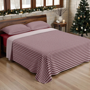 Parure de lit 100% coton Xmas Vichy