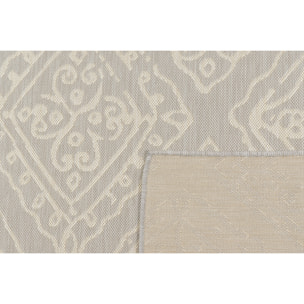 Samba - tapis intérieur extérieur motif floral, gris