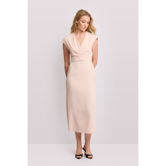 Kocca - Abito midi con spacco Donna, Tinta unita, Scollo a V