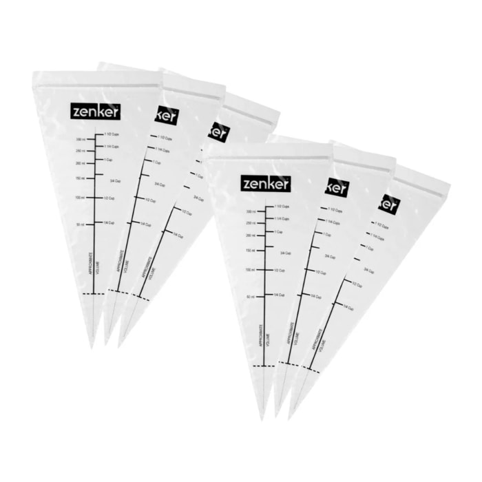 Ensemble de 20 poches à douille graduées avec zip 30 cm Zenker Smart Pastry