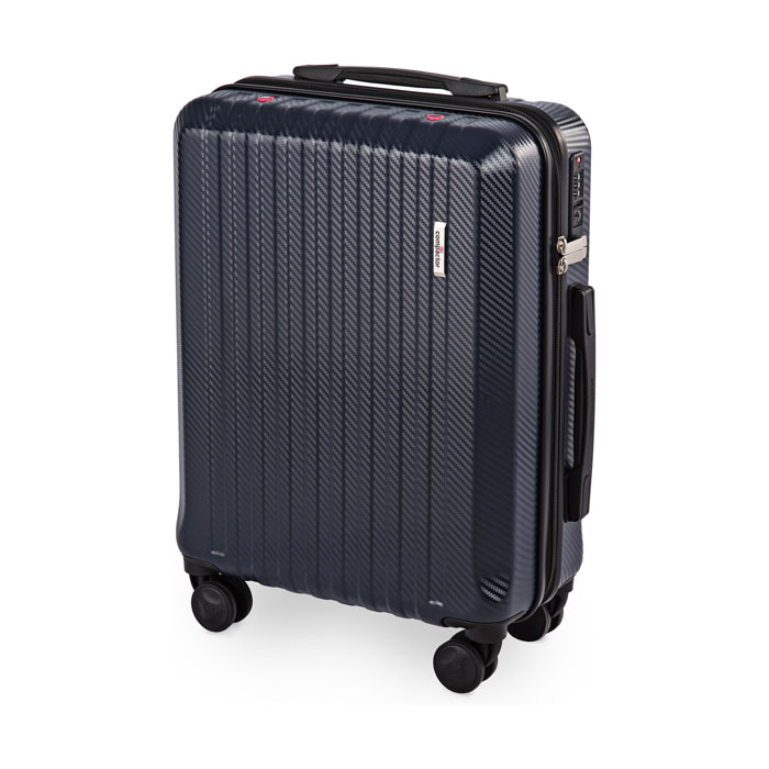 Valigia trolley "Hybrid luggage" con sacco sottovuoto - Blu scuro - 55x20x40 cm