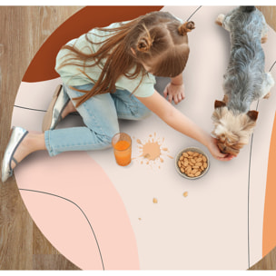 Alfombra de vinilo CERAMIKO, Tania, diseño moderno [Diam] 100 cm