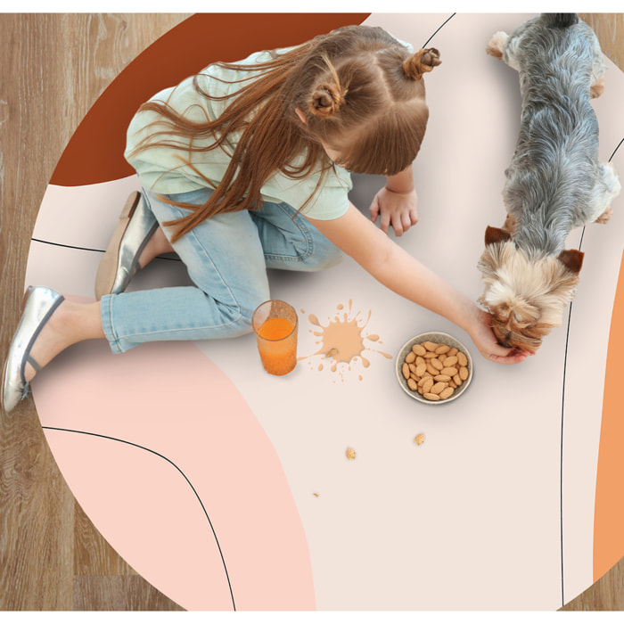 Alfombra de vinilo CERAMIKO, Tania, diseño moderno [Diam] 100 cm