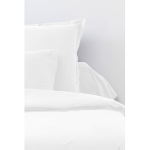 Parure De Drap 3 Pcs Drap Housse 90x190cm 100% Coton 57fils/cm2 Blanc