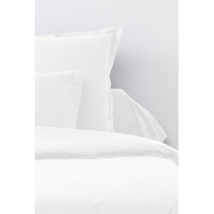 Parure De Drap 3 Pcs Drap Housse 90x190cm 100% Coton 57fils/cm2 Blanc