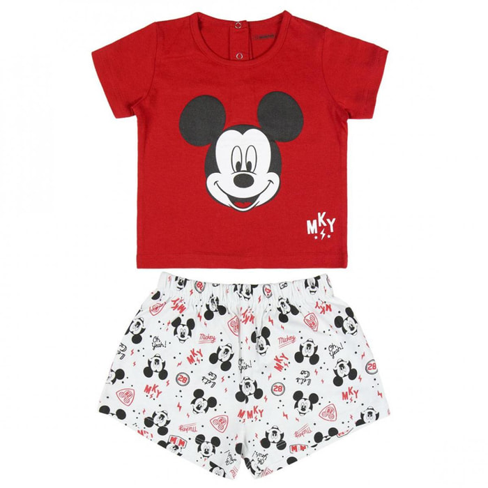 Pigiama estivo neonato Topolino Lui Disney Rosso