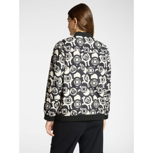 Elena Mirò - Bomber dalla stampa Monogram - Nero